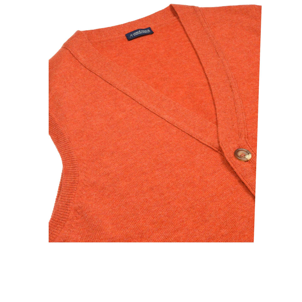 Super Geelong sleeveless cardigan - orange_collar