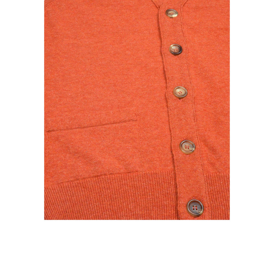 Super Geelong sleeveless cardigan - orange_buttons