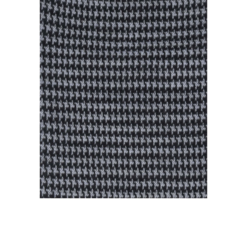 Amidé Hadelin | Knee high houndstooth wool socks - dark grey/light grey_pattern
