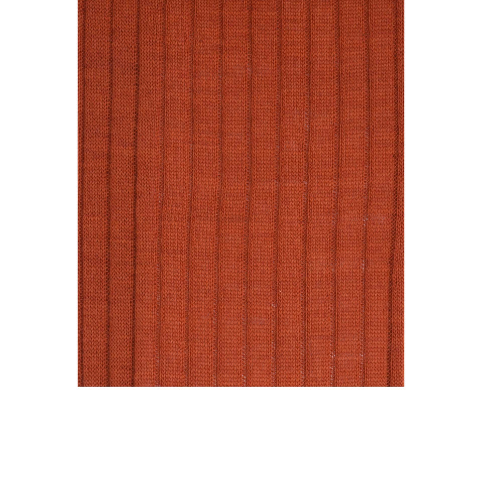 Amidé Hadelin | Knee high plain wool socks - rust_pattern