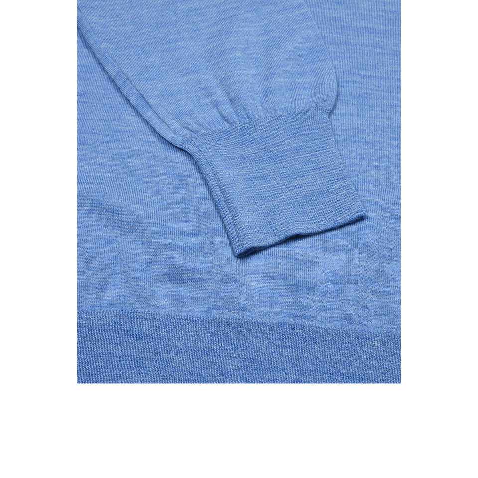 Amidé Hadelin | Extrafine Loro Piana merino V-neck jumper - light blue_cuff