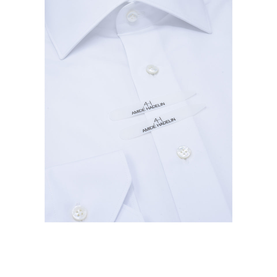Orange Label spread collar poplin shirt - white_collar strays