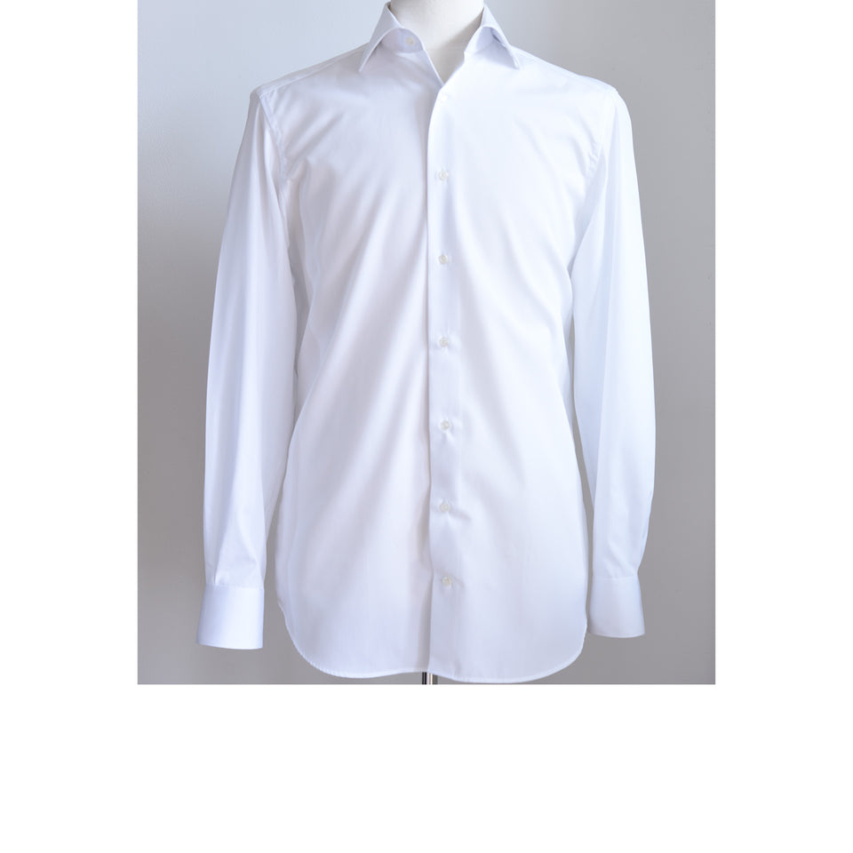 Orange Label spread collar poplin shirt - white_mannequin
