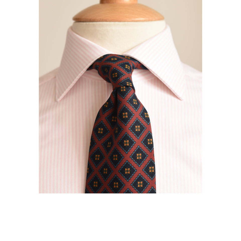 Orange Label spread collar striped oxford shirt - pink_styled