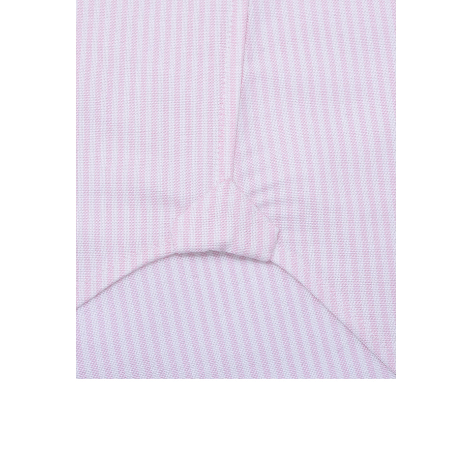 Orange Label spread collar striped oxford shirt - pink_gusset