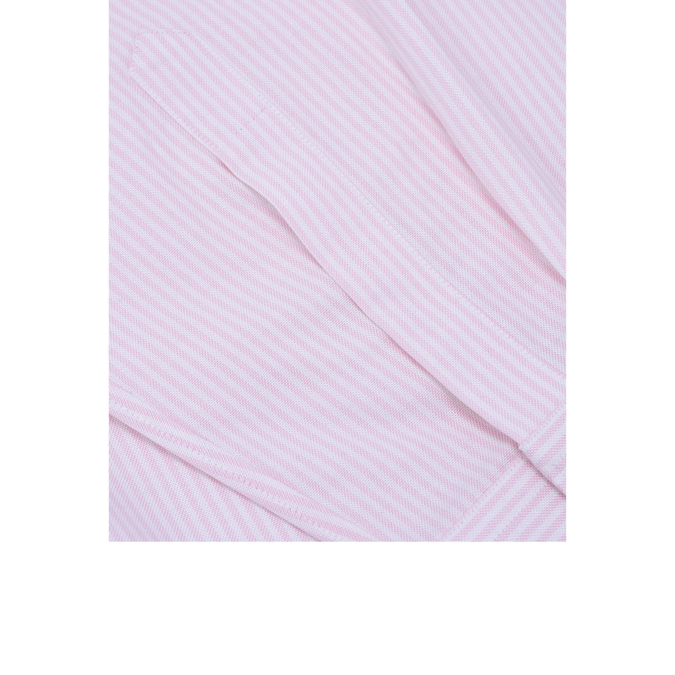 Orange Label spread collar striped oxford shirt - pink_gauntlet