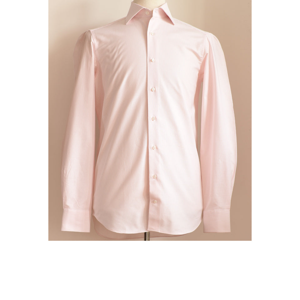 Orange Label spread collar striped oxford shirt - pink_mannequin
