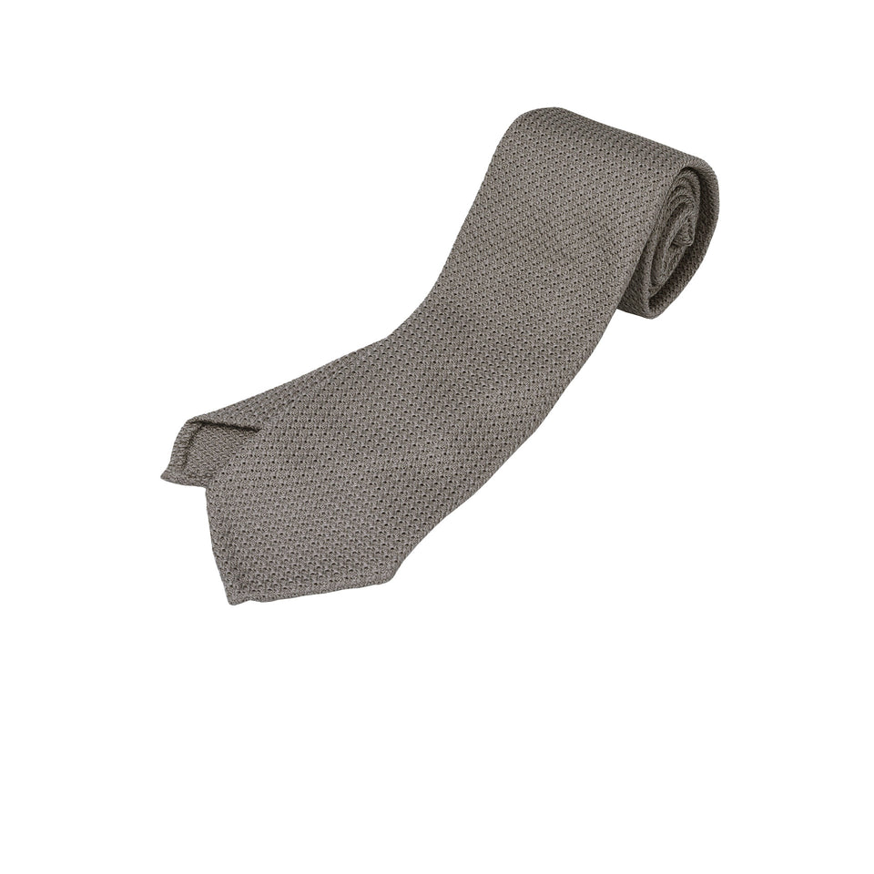 Orange Label | 'garza grossa' tie, Handmade in Italy, mid grey_full