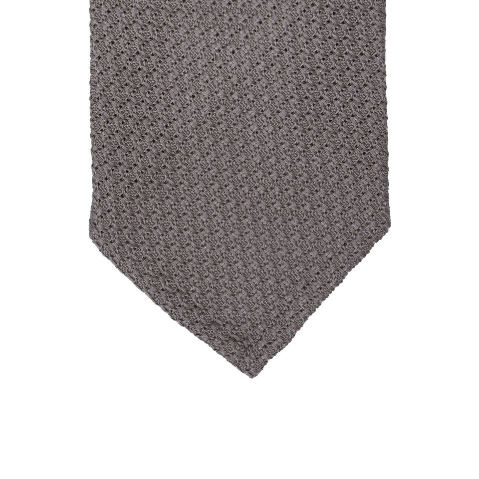 Orange Label | 'garza grossa' tie, Handmade in Italy, mid grey_tip