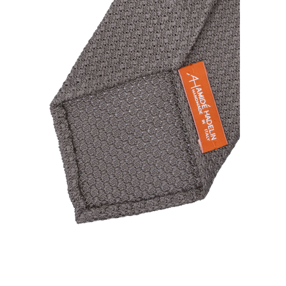 Orange Label | 'garza grossa' tie, Handmade in Italy, mid grey_label