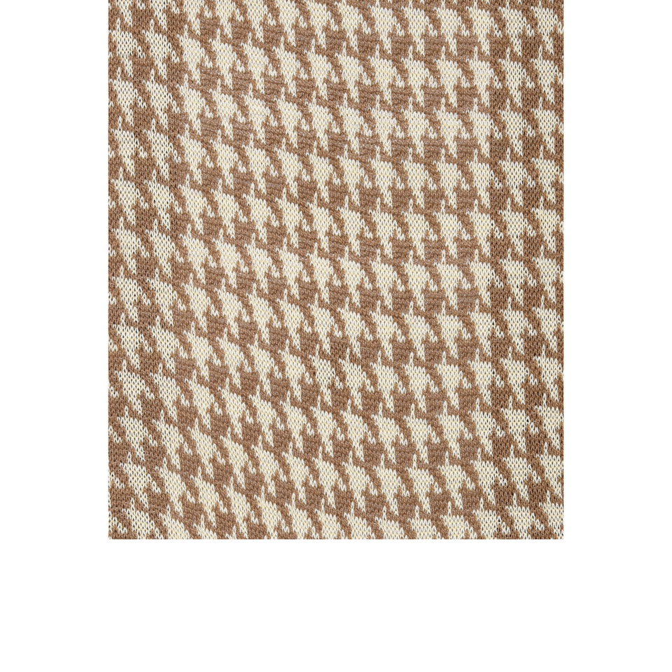 Amidé Hadelin | Knee high large herringbone cotton socks - nutmeg/beige_pattern