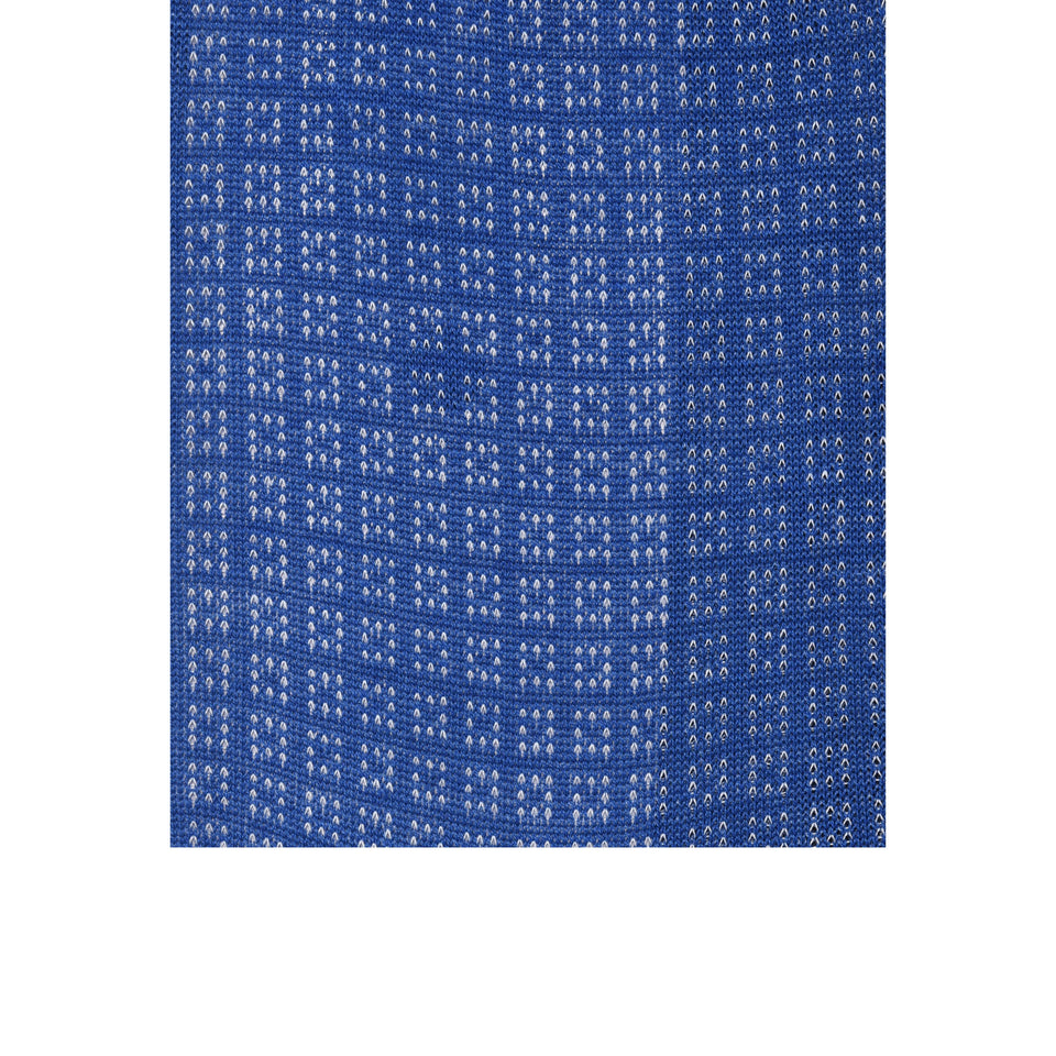Amidé Hadelin | Short geometric cotton socks - blue/light blue_pattern