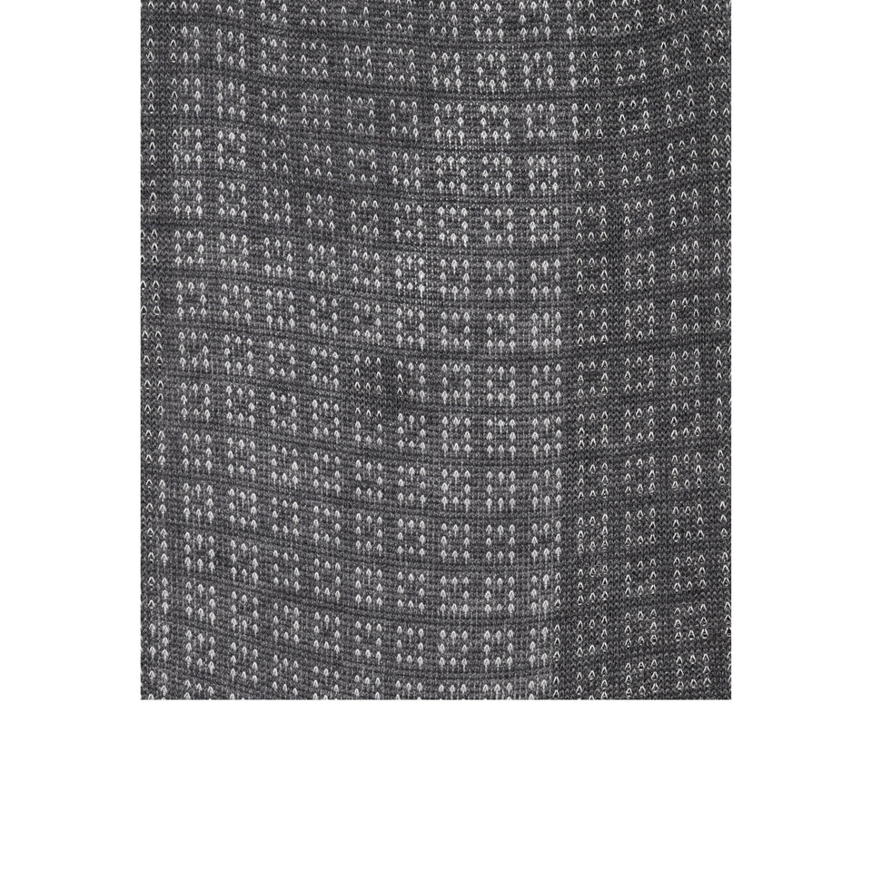 Amidé Hadelin | Short geometric cotton socks - medium grey/light grey_pattern