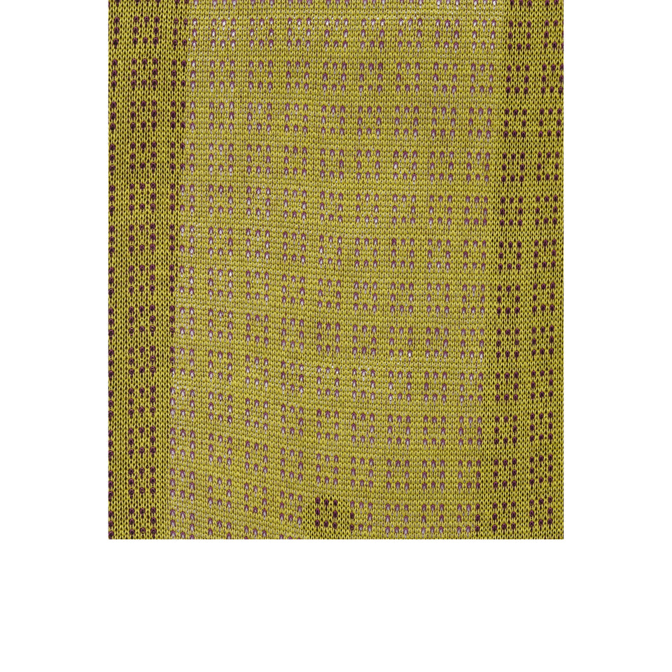 Amidé Hadelin | Knee high geometric cotton socks - aniseed green/violet_pattern
