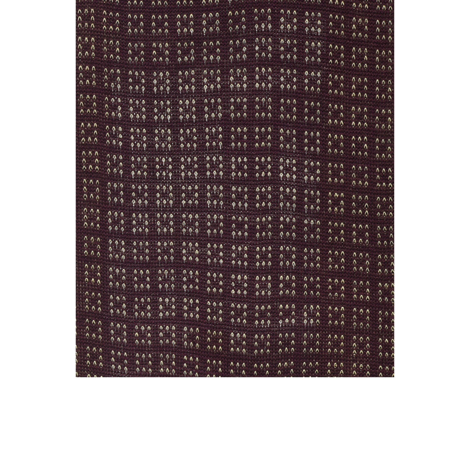 Amidé Hadelin | Knee high geometric cotton socks - burgundy/grapefruit_pattern