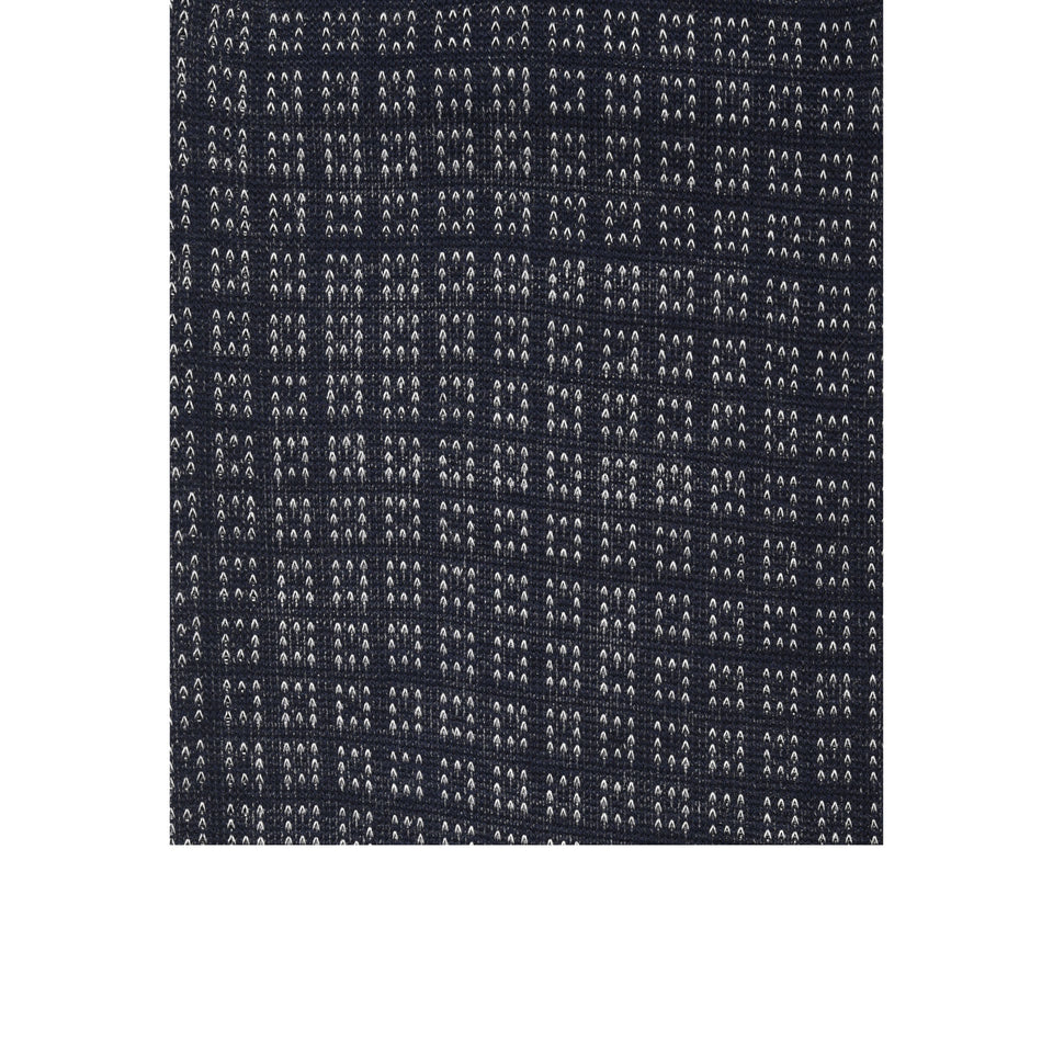 Amidé Hadelin | Knee high geometric cotton socks - navy/light grey_pattern