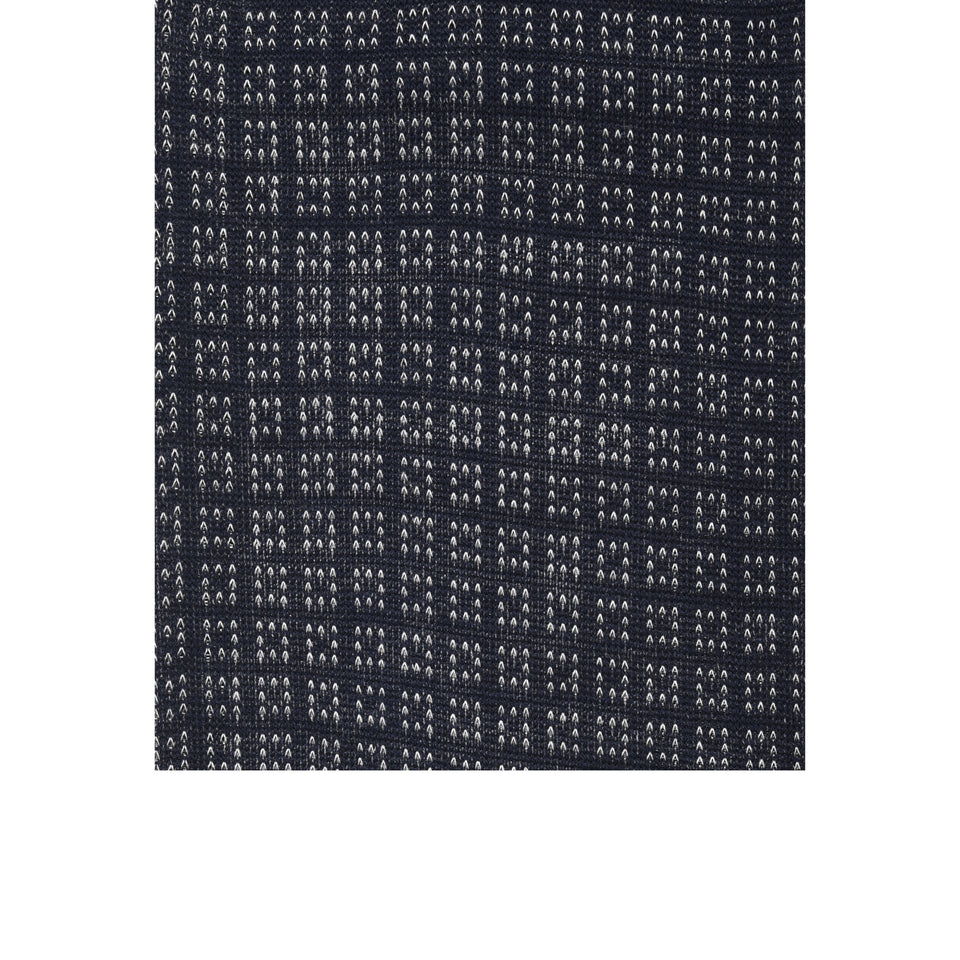 Amidé Hadelin | Knee high geometric cotton socks - navy/light grey_pattern