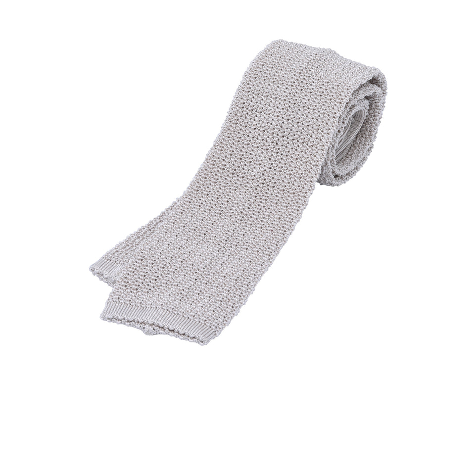 Orange Label | knit silk tie, off-white_full