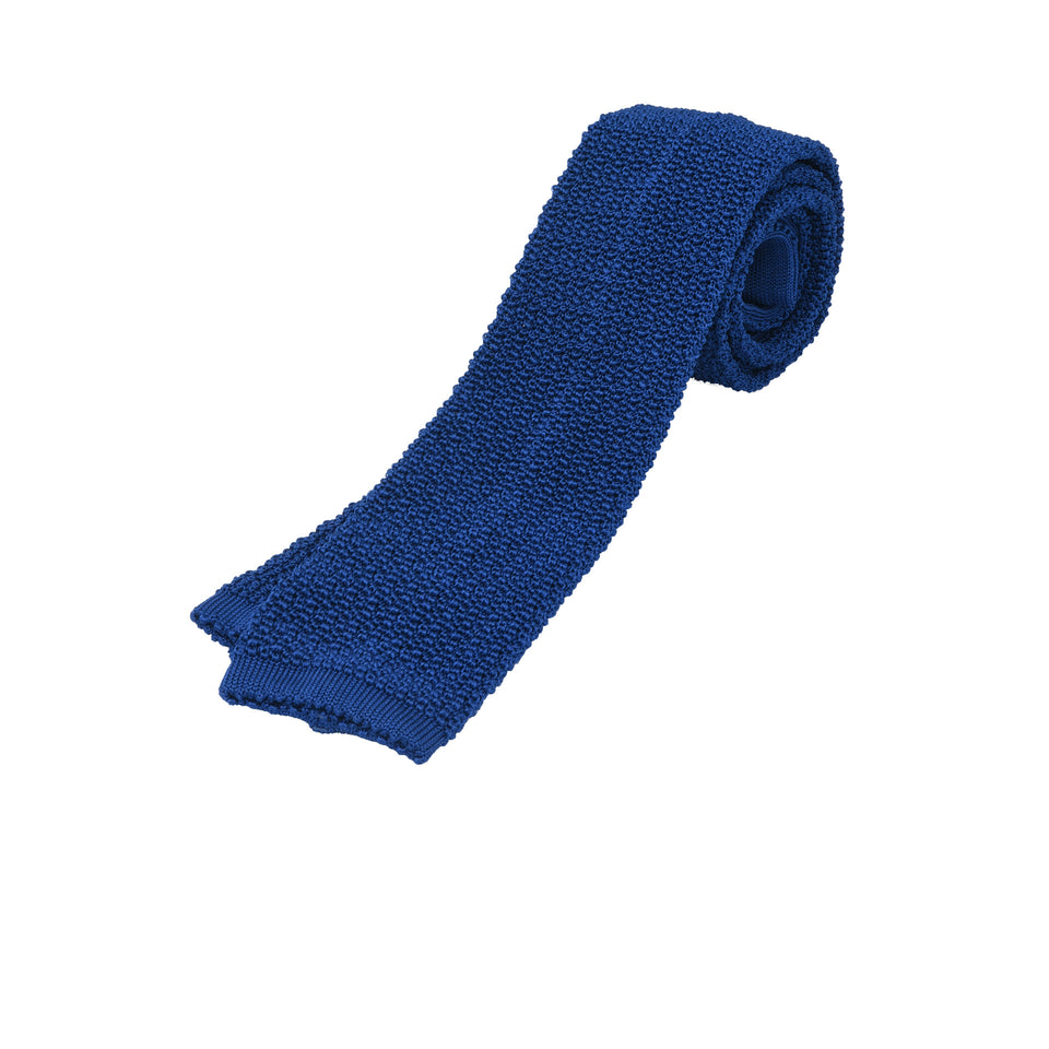 Orange Label | knit silk tie, blue_full