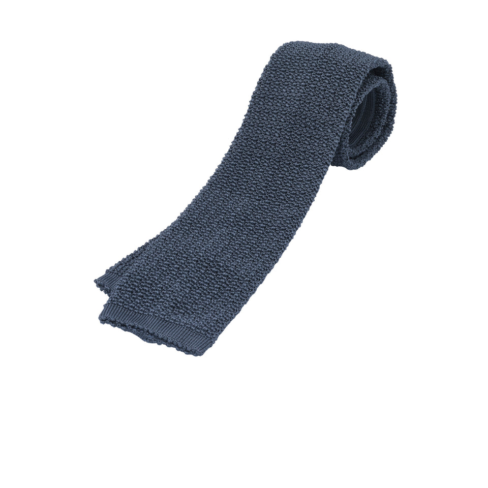 Orange Label | knit silk tie, mid grey_full