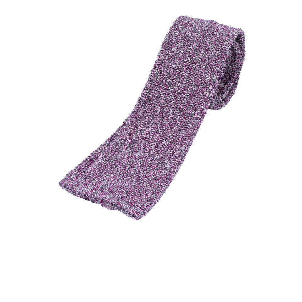 Orange Label | knit silk tie, fuchsia melange_full