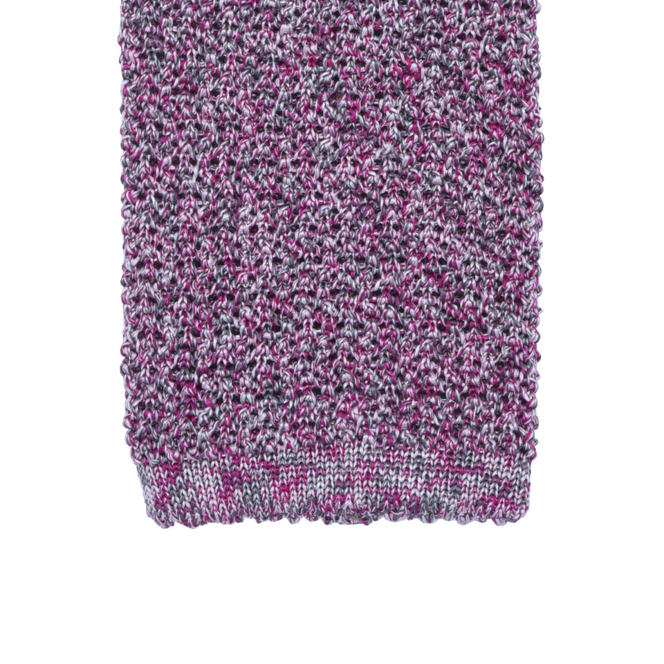Orange Label | knit silk tie, fuchsia melange_tip